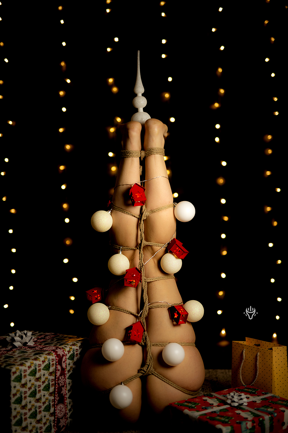 Autorska fotografia shibari — studyjne lub wnętrzowe ujęcie 17.